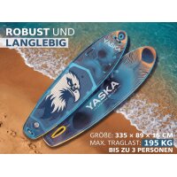 Yaska SUP YS-04 – Aufblasbares Stand Up Paddle Board 335 x 88 x 15 cm