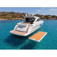 Yaska Yachtplattform 350 – Aufblasbare Badeplattform 3,5 x 1,5 m mit EVA-Teak-Deck